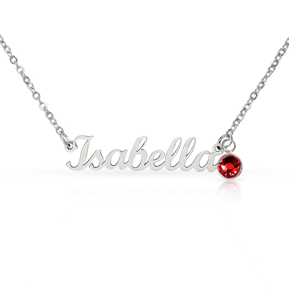Mother's Day Gift | Personalized Cursive Name Necklace with Birthstone Charm