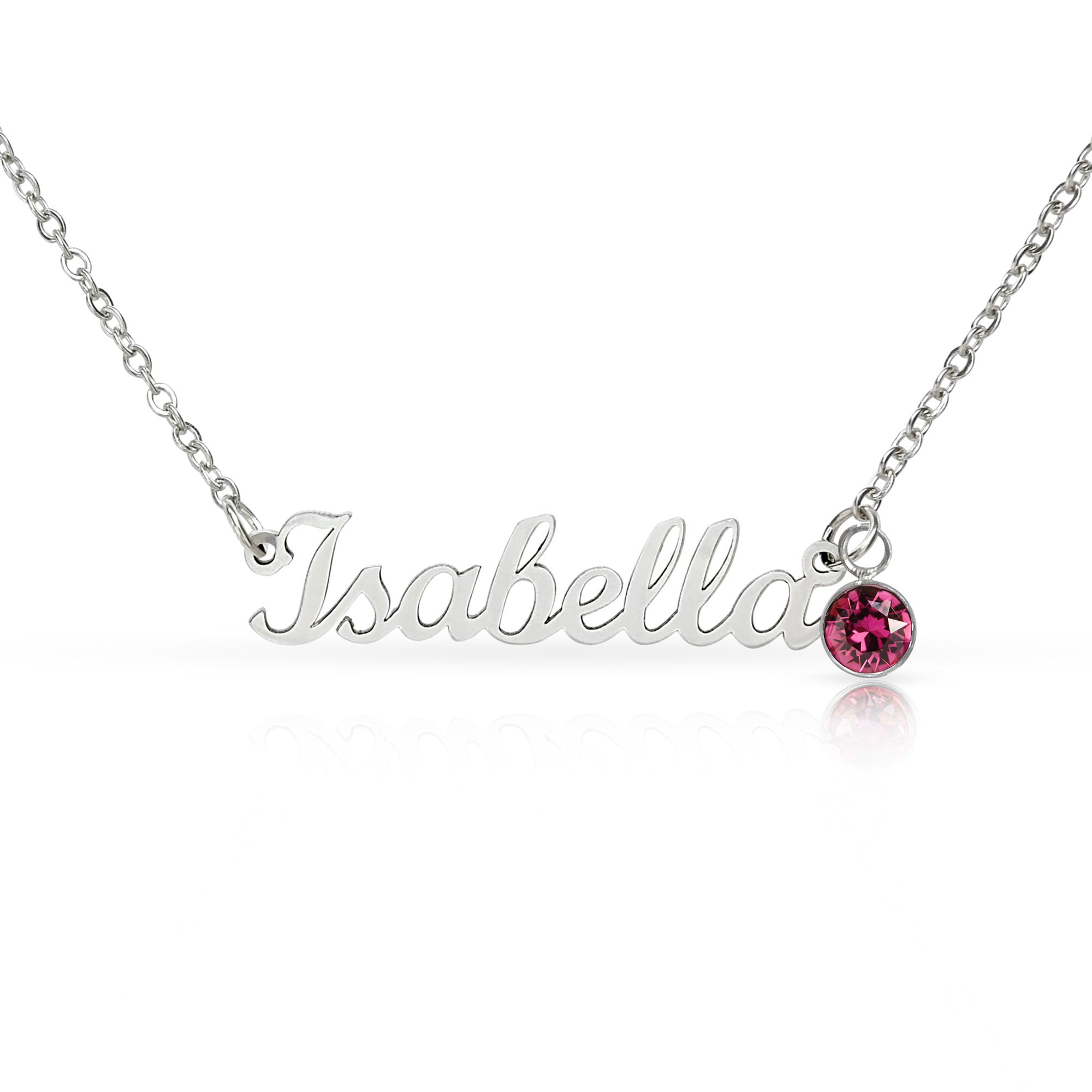 Mother's Day Gift | Personalized Cursive Name Necklace with Birthstone Charm
