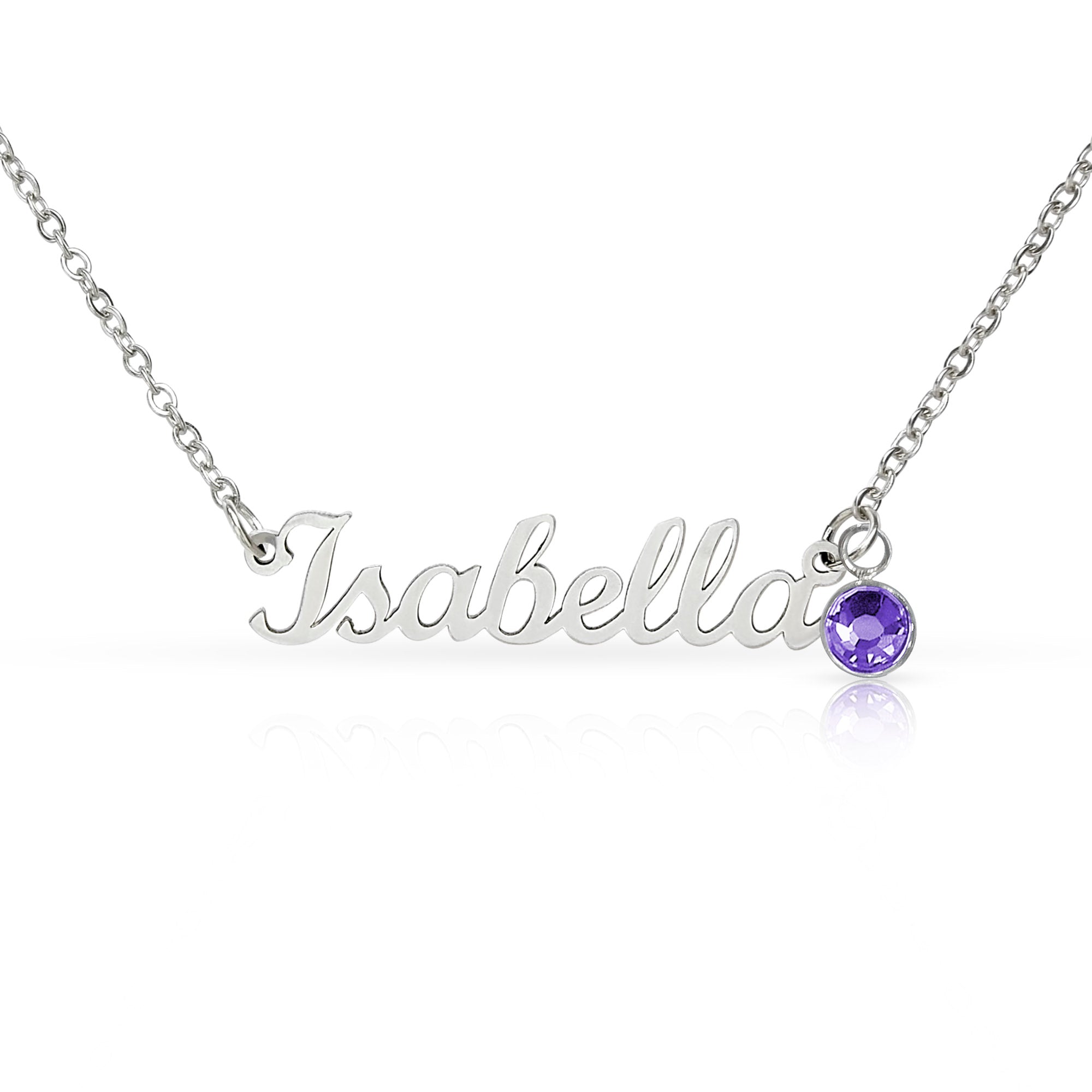 Mother's Day Gift | Personalized Cursive Name Necklace with Birthstone Charm