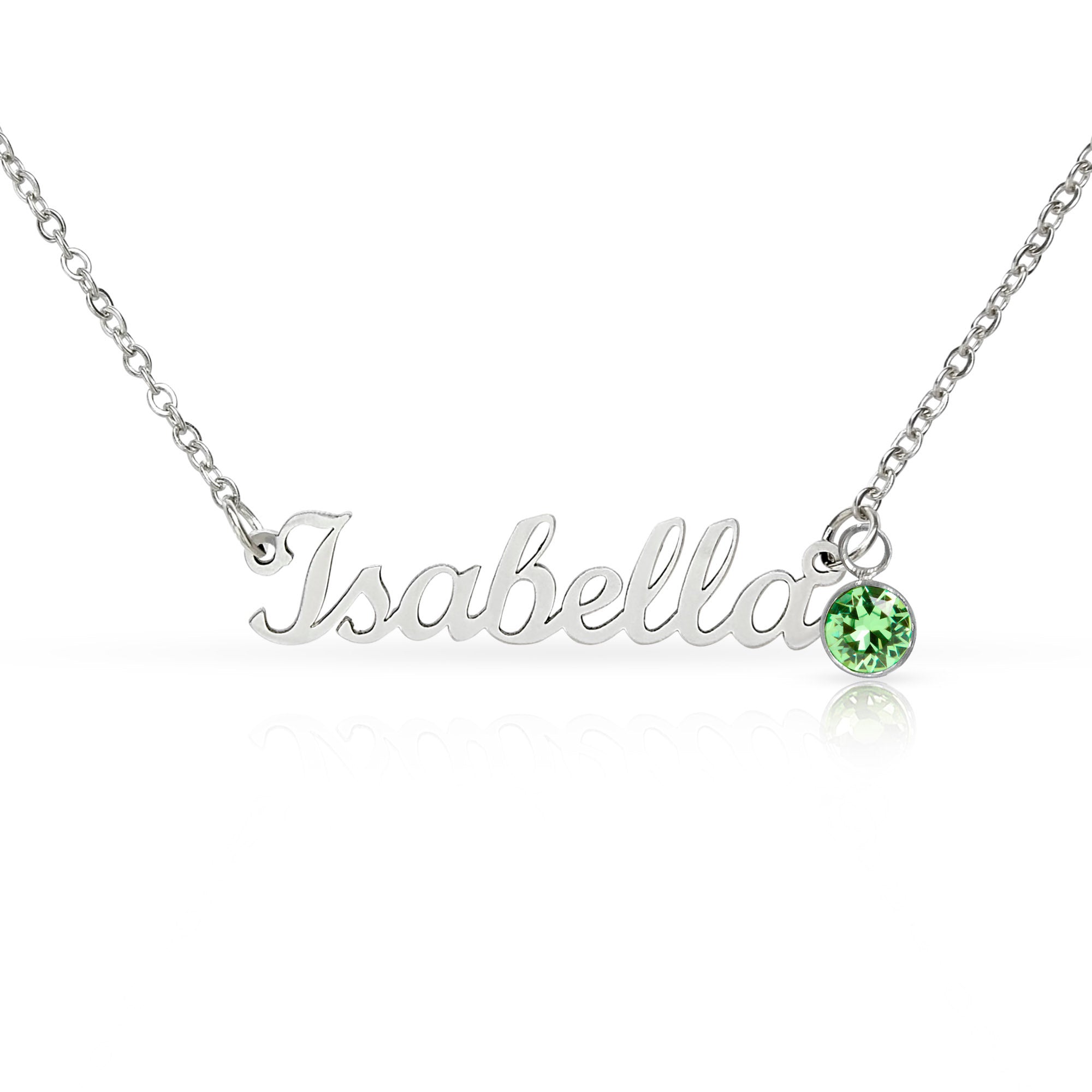 Mother's Day Gift | Personalized Cursive Name Necklace with Birthstone Charm