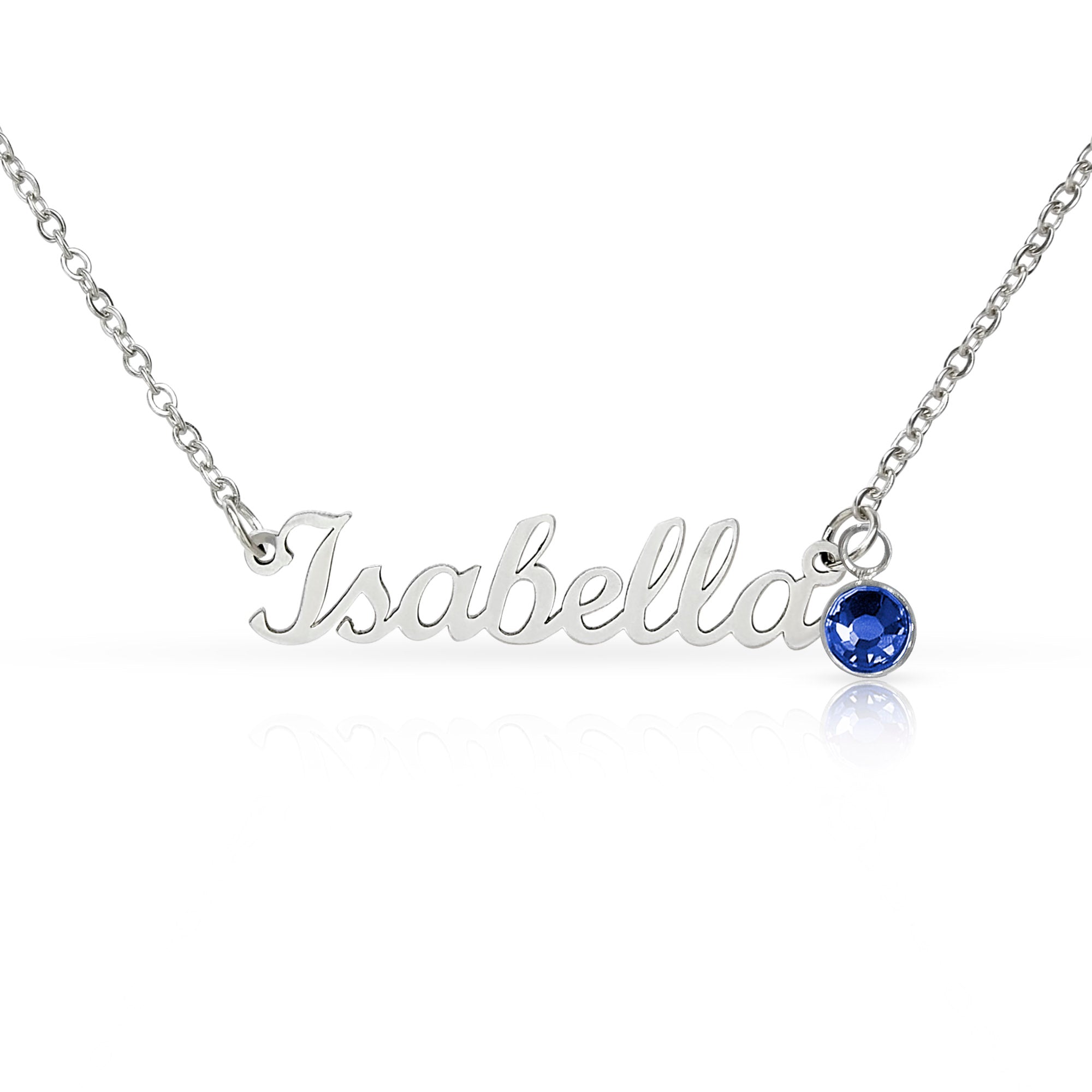 Mother's Day Gift | Personalized Cursive Name Necklace with Birthstone Charm