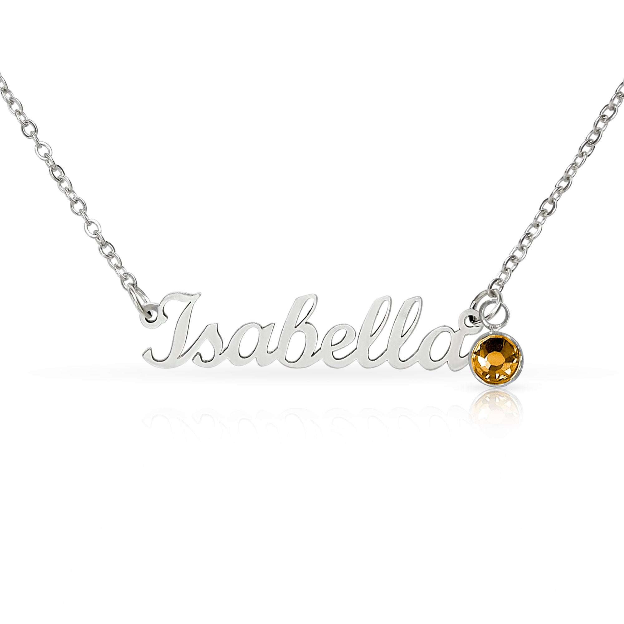 Mother's Day Gift | Personalized Cursive Name Necklace with Birthstone Charm