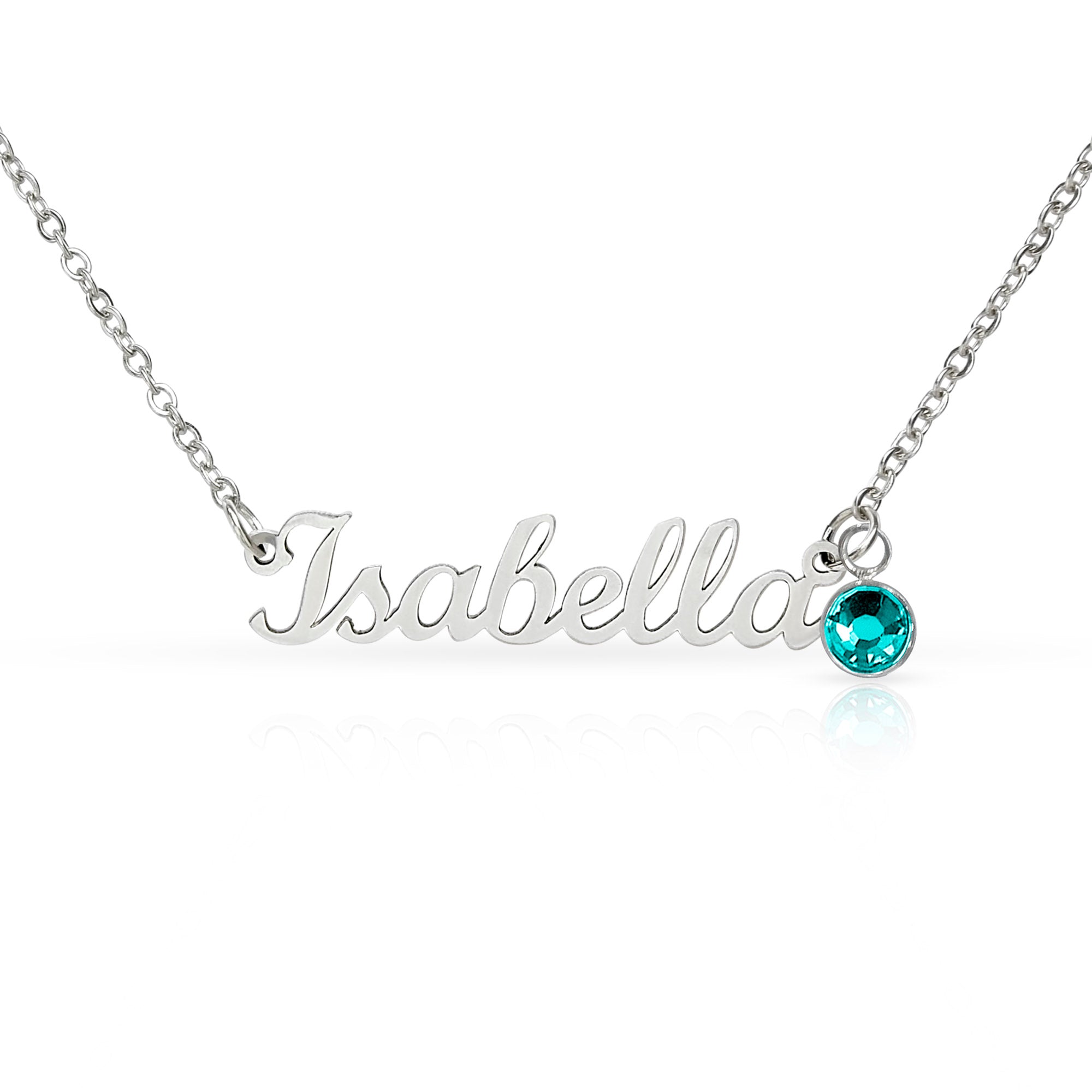 Mother's Day Gift | Personalized Cursive Name Necklace with Birthstone Charm